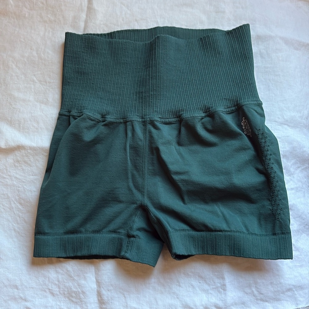 Free People Movement Good Karma Running Shorts Green Alpine Trail Size S/XS